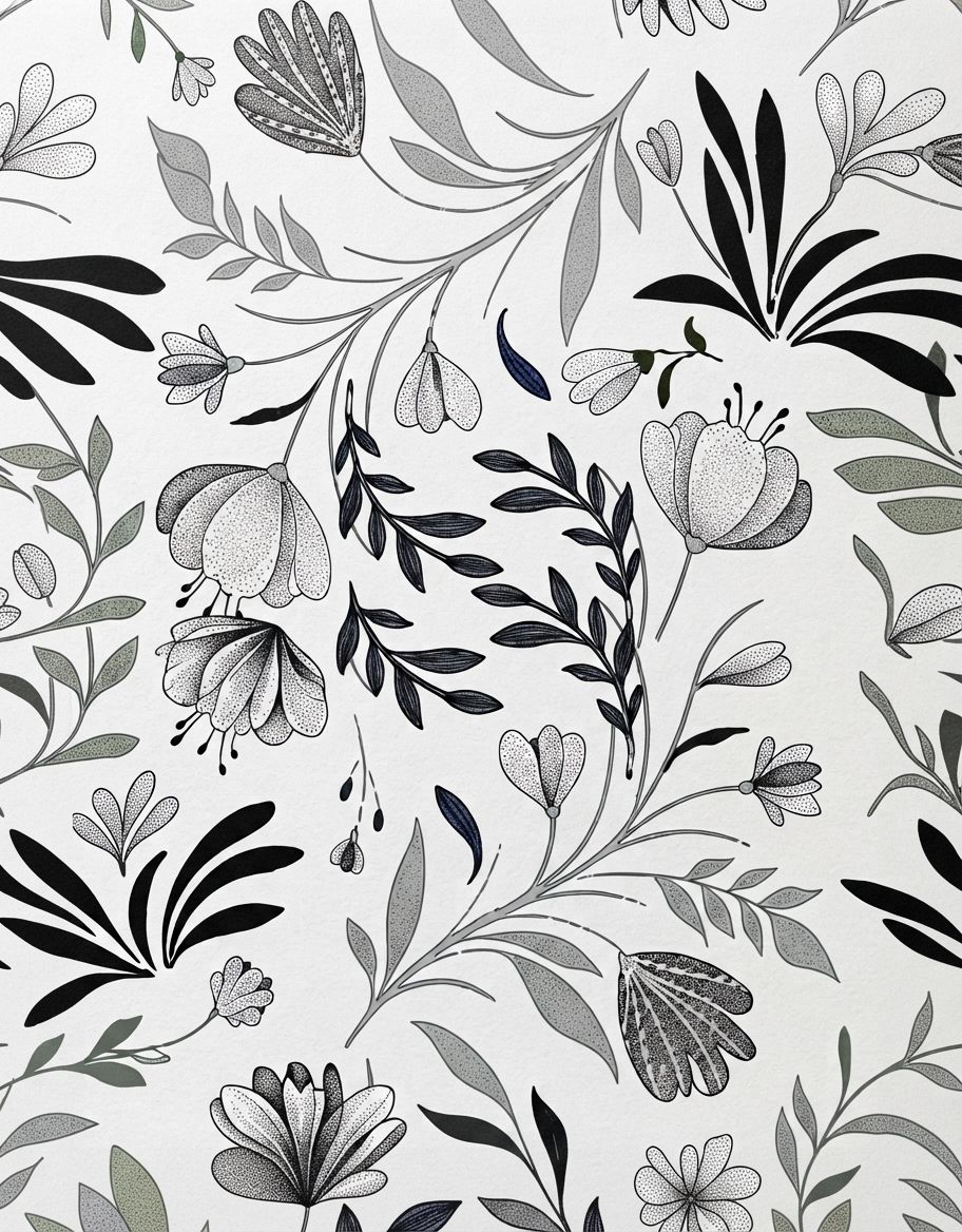 Papier emballage à imprimer fleurs