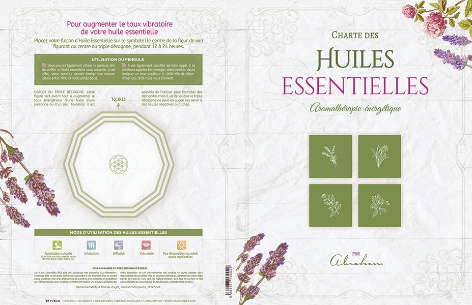charte des 50 huiles essentielles énergétiques avec 10 huiles sélectionnées par Mikael Zayat