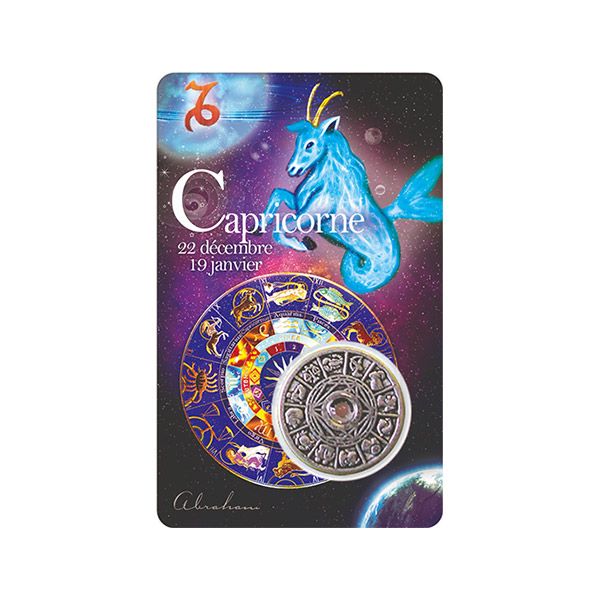 Carte du capricorne avec message inspirant 22 décembre-19 janvier