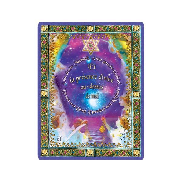 Grande carte de La prière du soir qui protège le dormeur pendant son sommeil car il s'entoure de la présence des quatre archanges; c'est la raison pour laquelle on la récite avant de s'endormir.